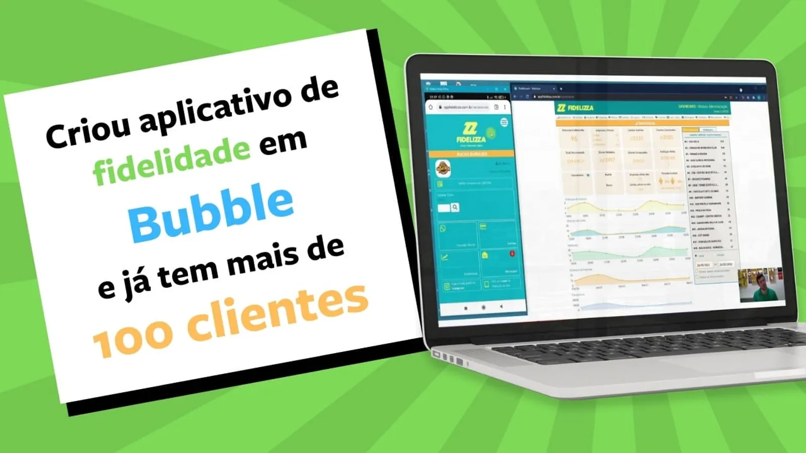 Criou aplicativo de fidelidade em Bubble e já tem mais de 100 clientes