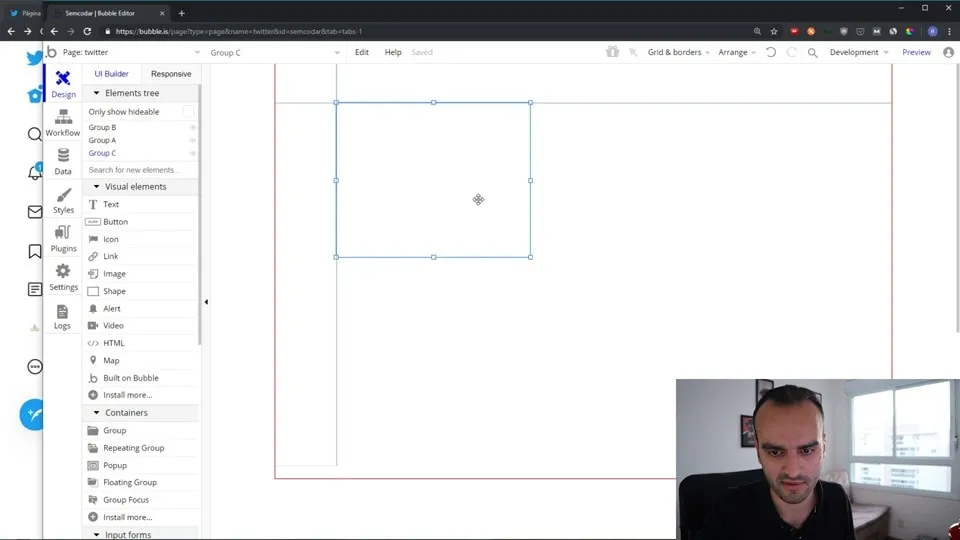 Layout geral do Twitter - desktop