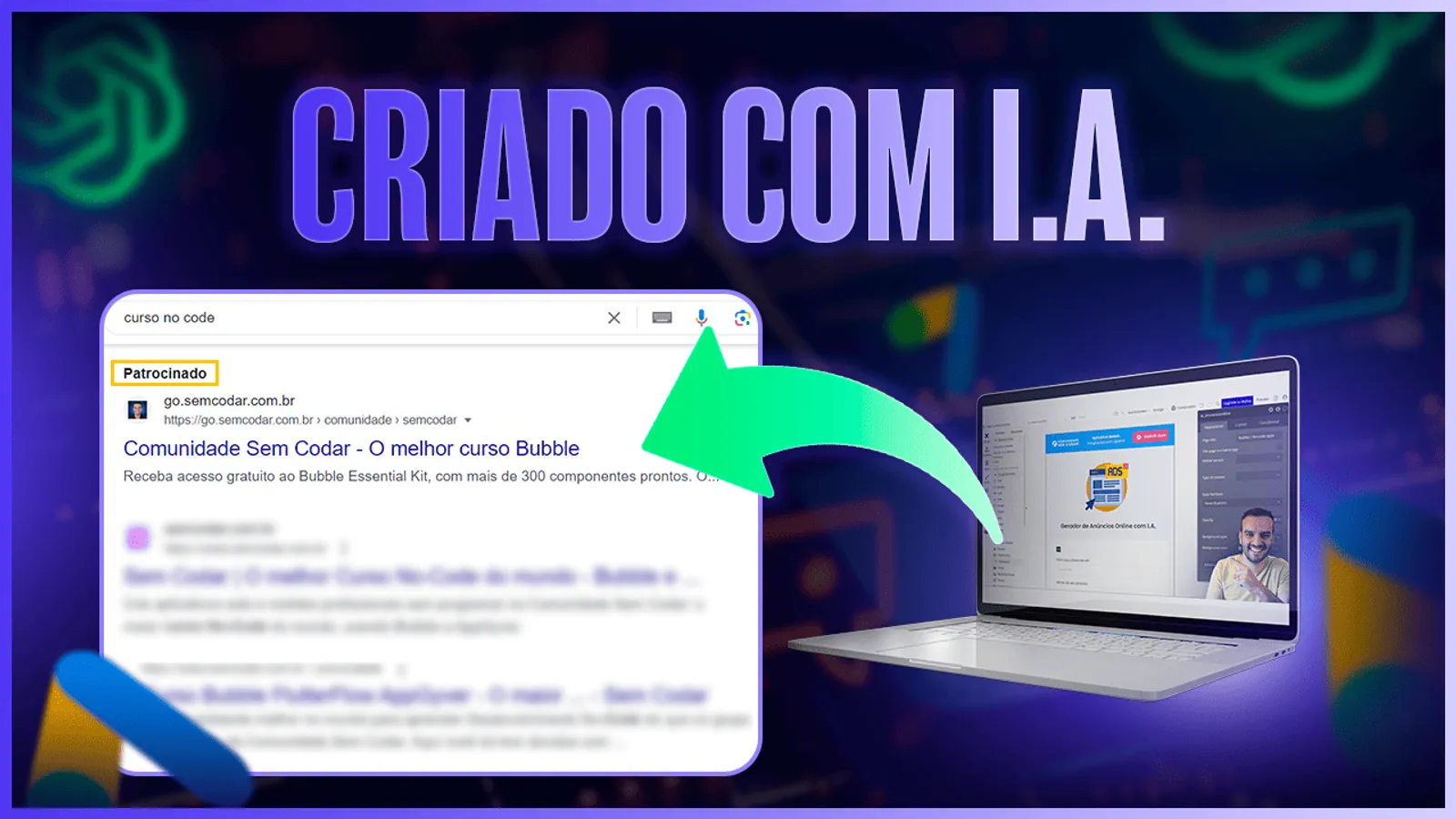 Criei um aplicativo de I.A. com Bubble que gera Anúncios Online de Google Ads