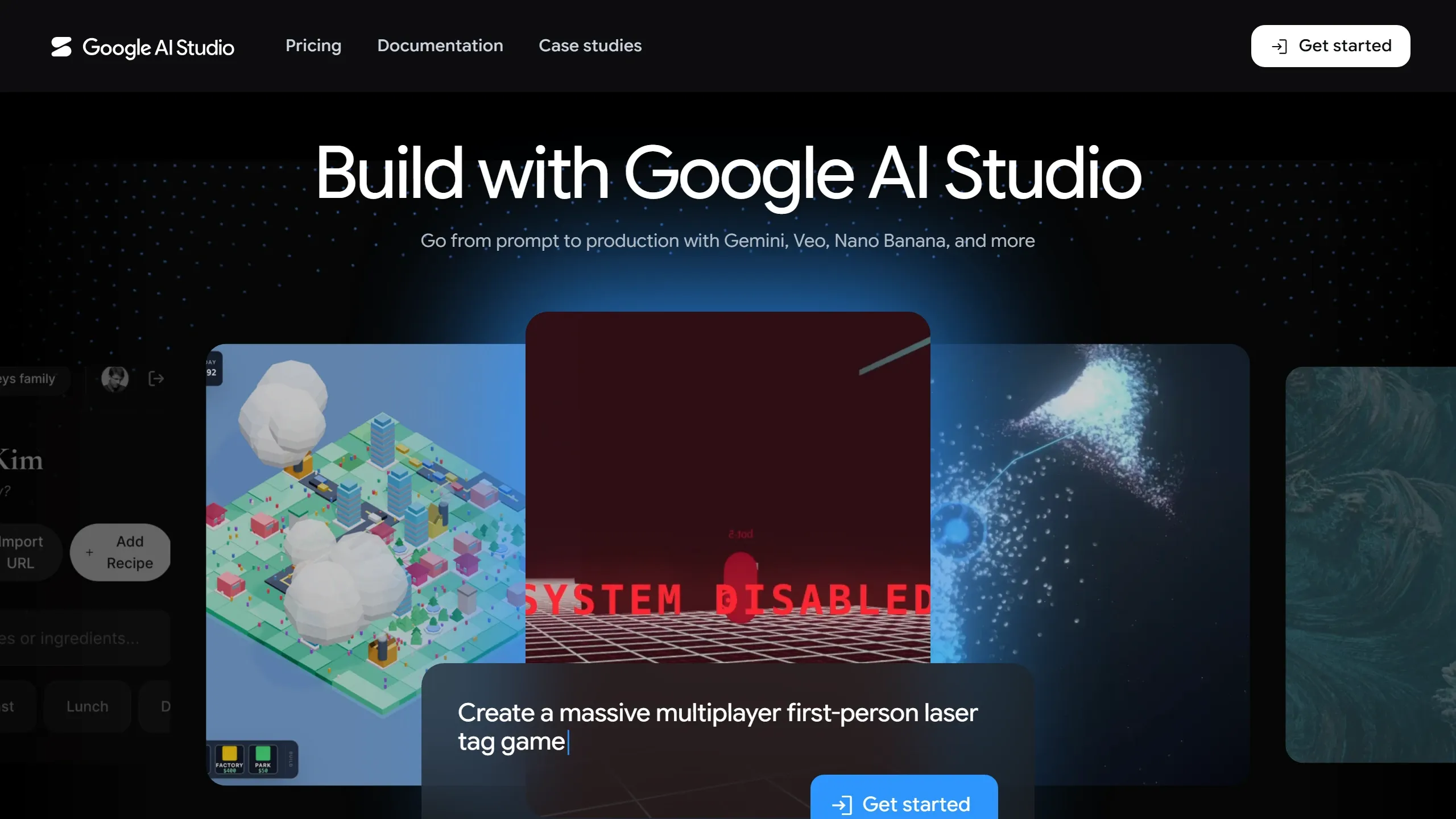 Print da home do Google AI Studio mostrando o Gemini 3.5 Flash disponível para uso via API