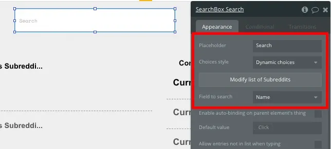 Criar site de comunidades como o Reddit Search Box