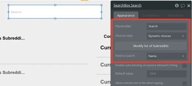 Criar site de comunidades como o Reddit Search Box