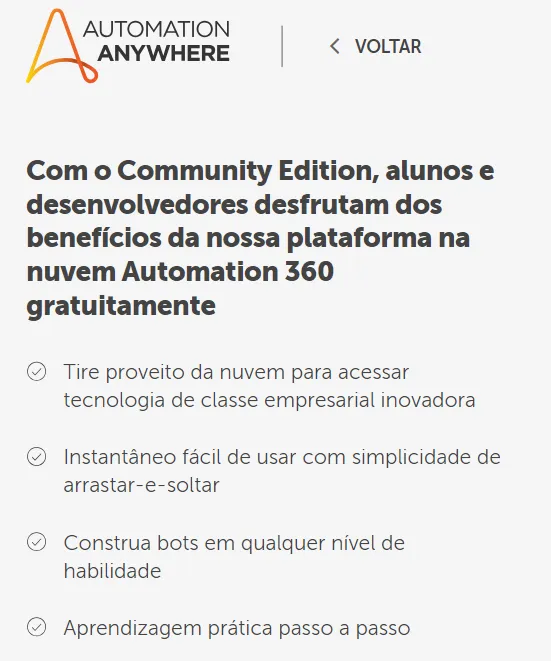 Automation Anywhere Community Edition.