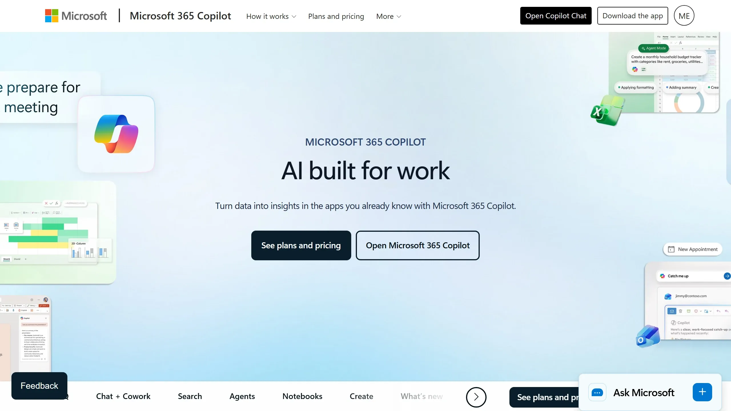 Tela do Microsoft 365 Copilot Enterprise, a ferramenta afetada pela vulnerabilidade SearchLeak