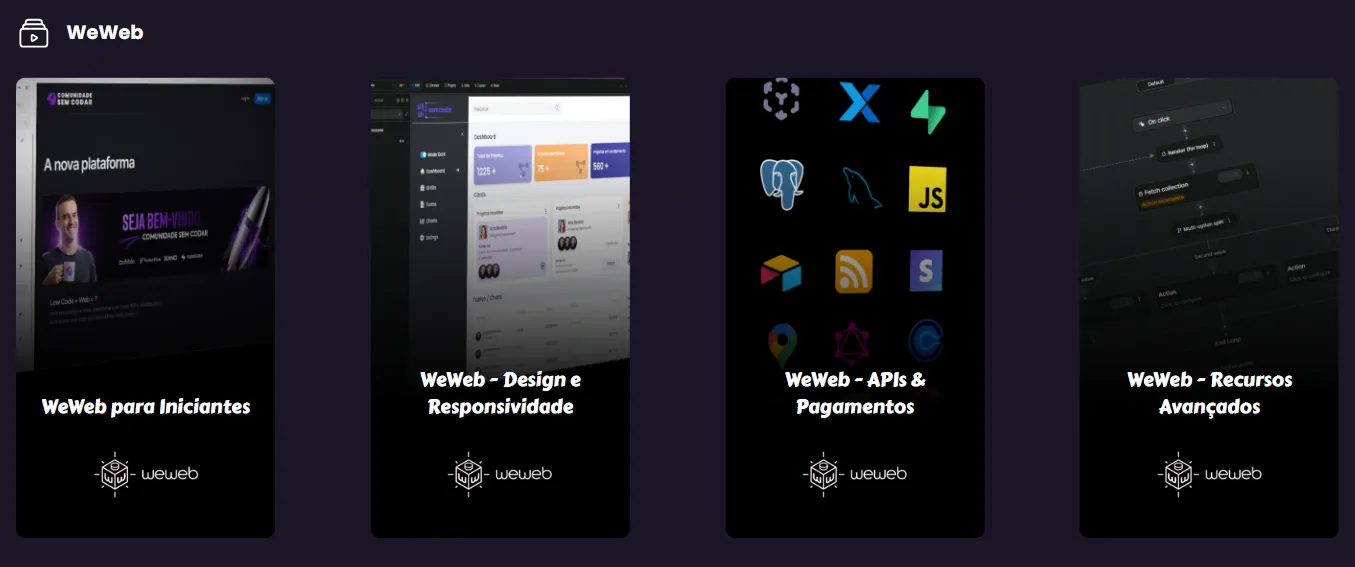 Cursos Low Code da Comunidade Sem Codar: WeWeb.