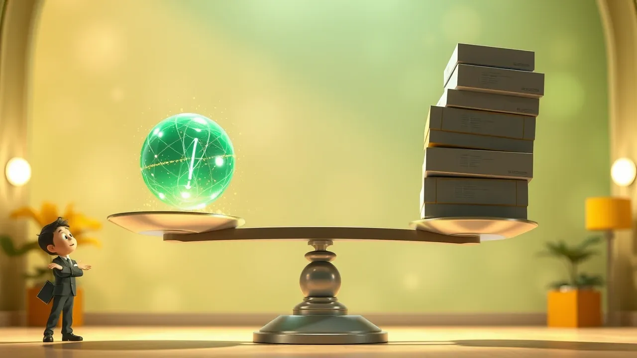 Lupa ampliando um quebra-cabeça com peças faltando sobre mesa de escritório, estilo Pixar 3D
