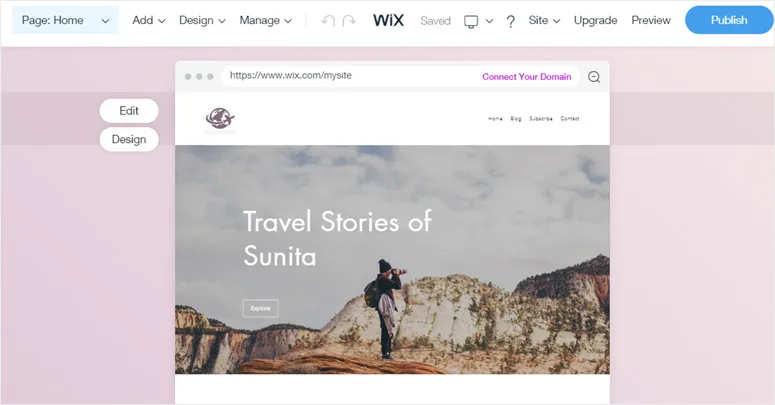 Editor de Sites do Wix