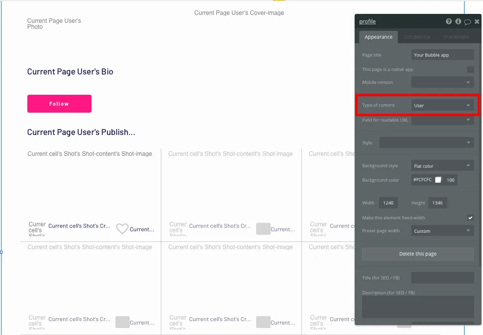 Exibir perfis de usuários - 1