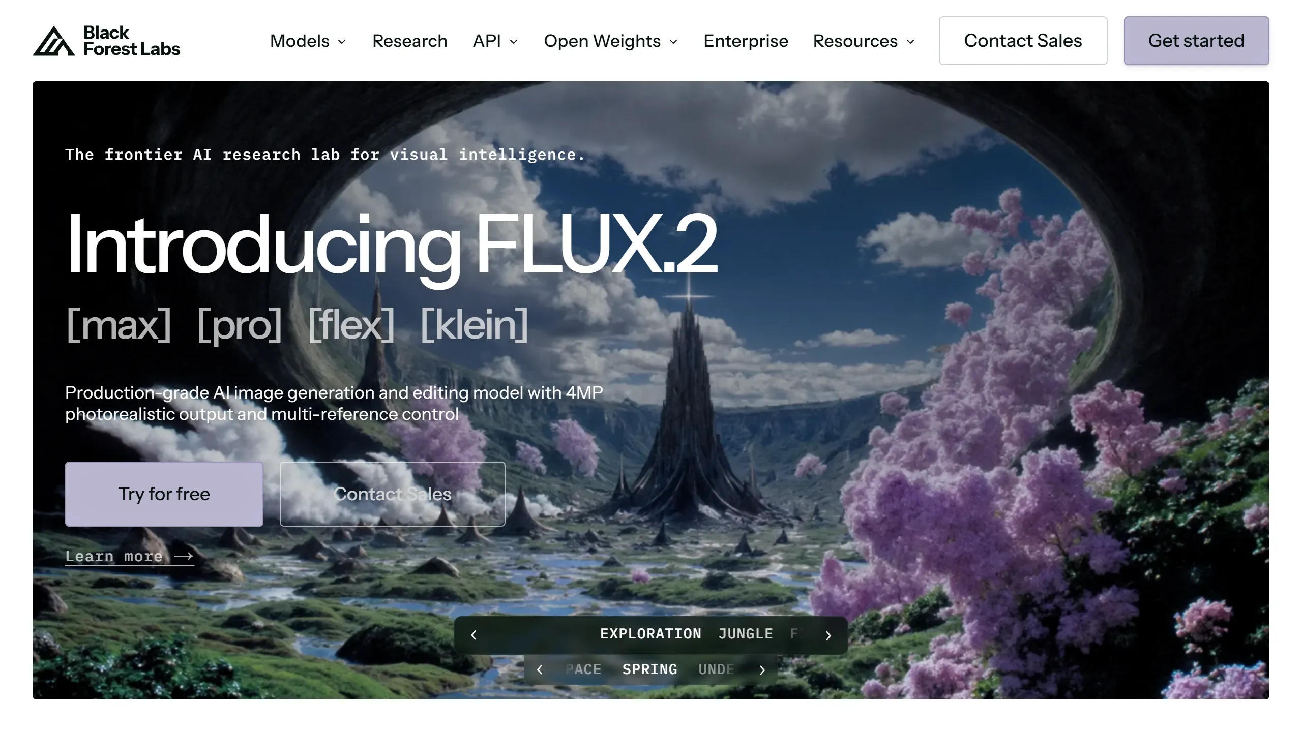 Site do Black Forest Labs com informações sobre o Flux