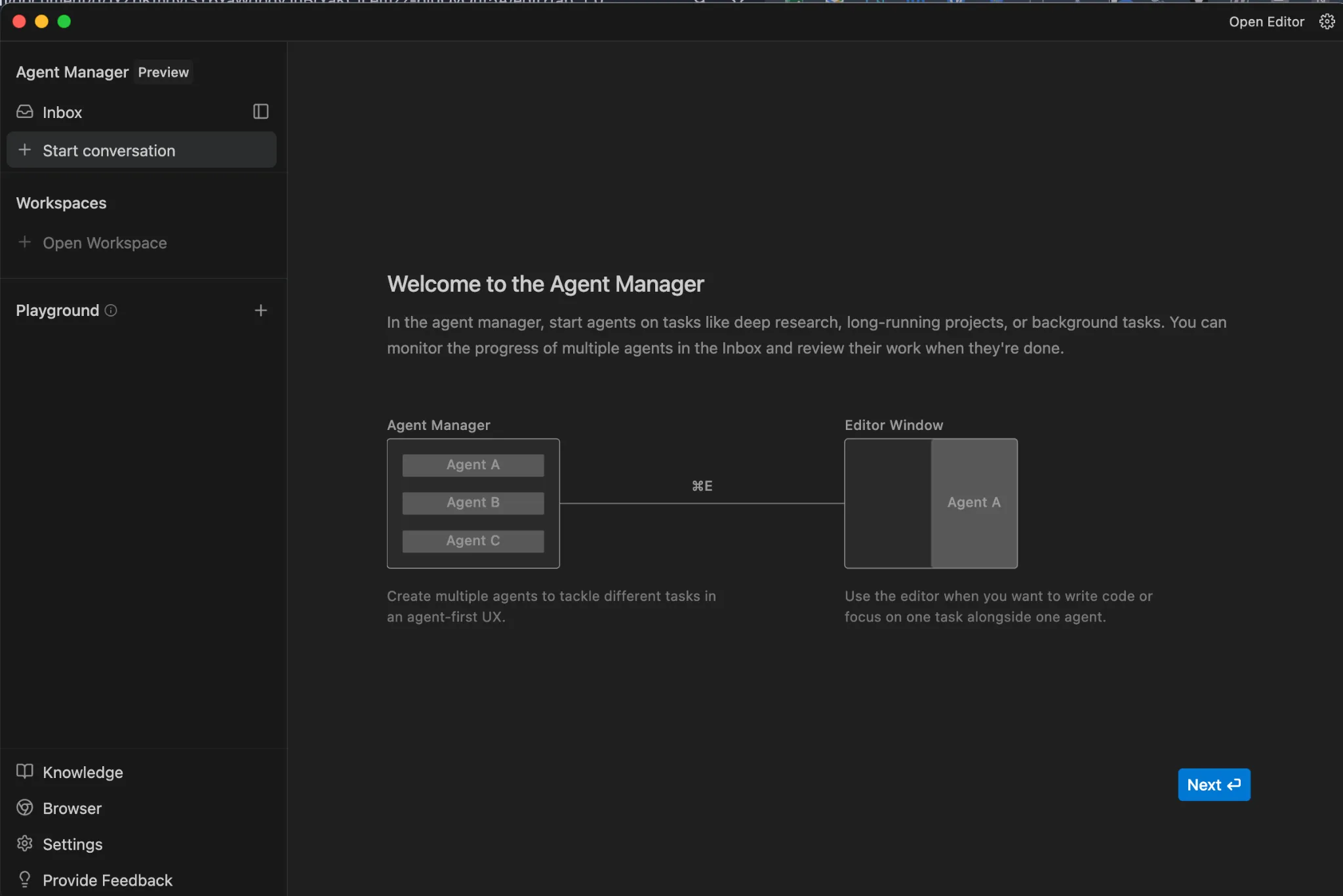 Interface do Agent Manager