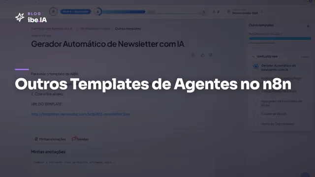 Outros Templates de Agentes no n8n: o módulo com banco de fluxos prontos