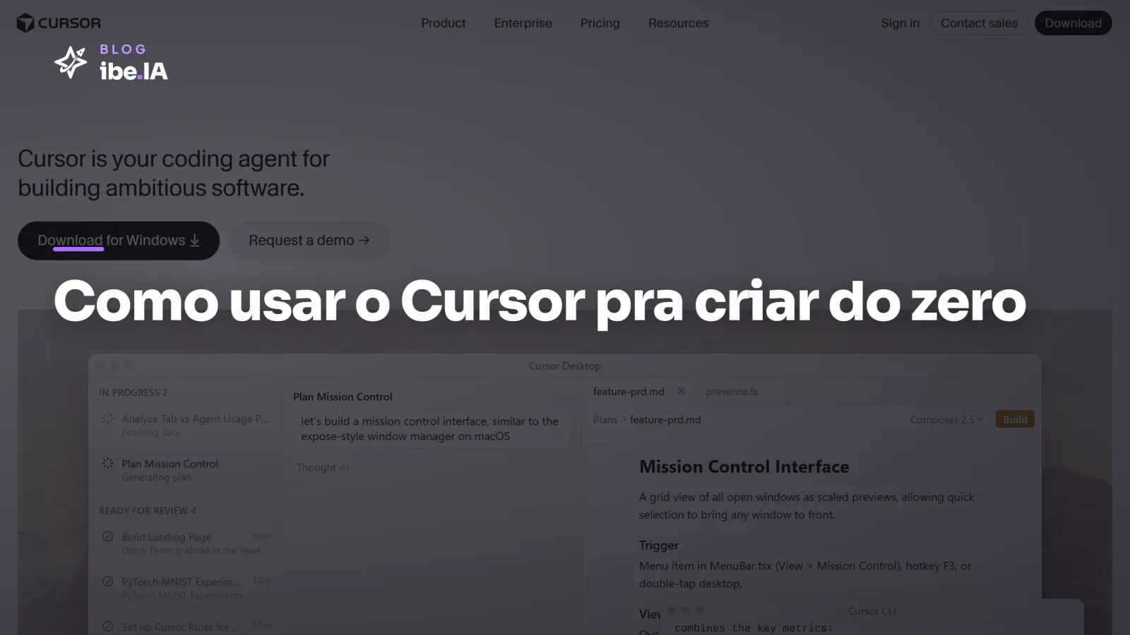 Como usar o Cursor pra criar do zero: o setup do iniciante