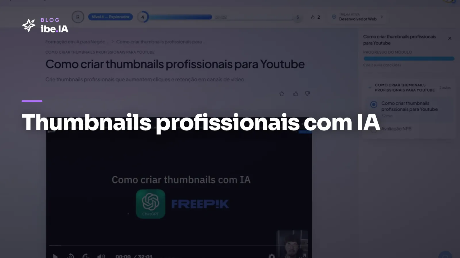 Thumbnails Profissionais com IA: o módulo que aumenta CTR de vídeo no YouTube