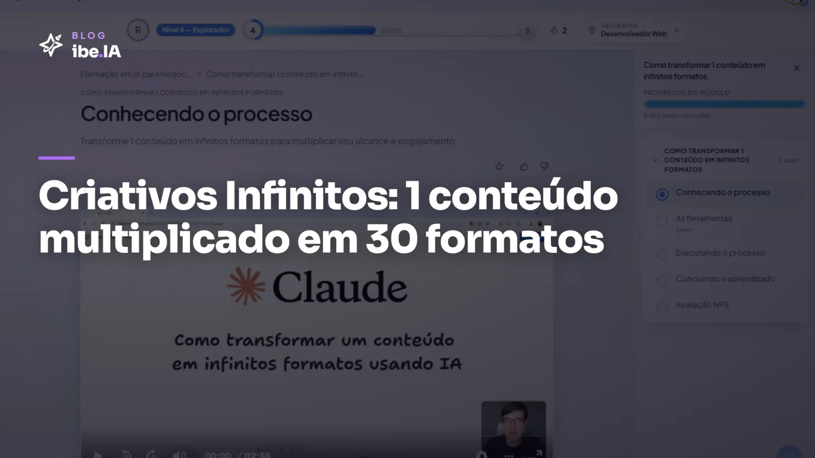 Criativos Infinitos: o módulo da Formação em IA para Negócios que multiplica 1 conteúdo em dezenas de formatos