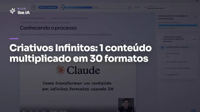 Criativos Infinitos: o módulo da Formação em IA para Negócios que multiplica 1 conteúdo em dezenas de formatos