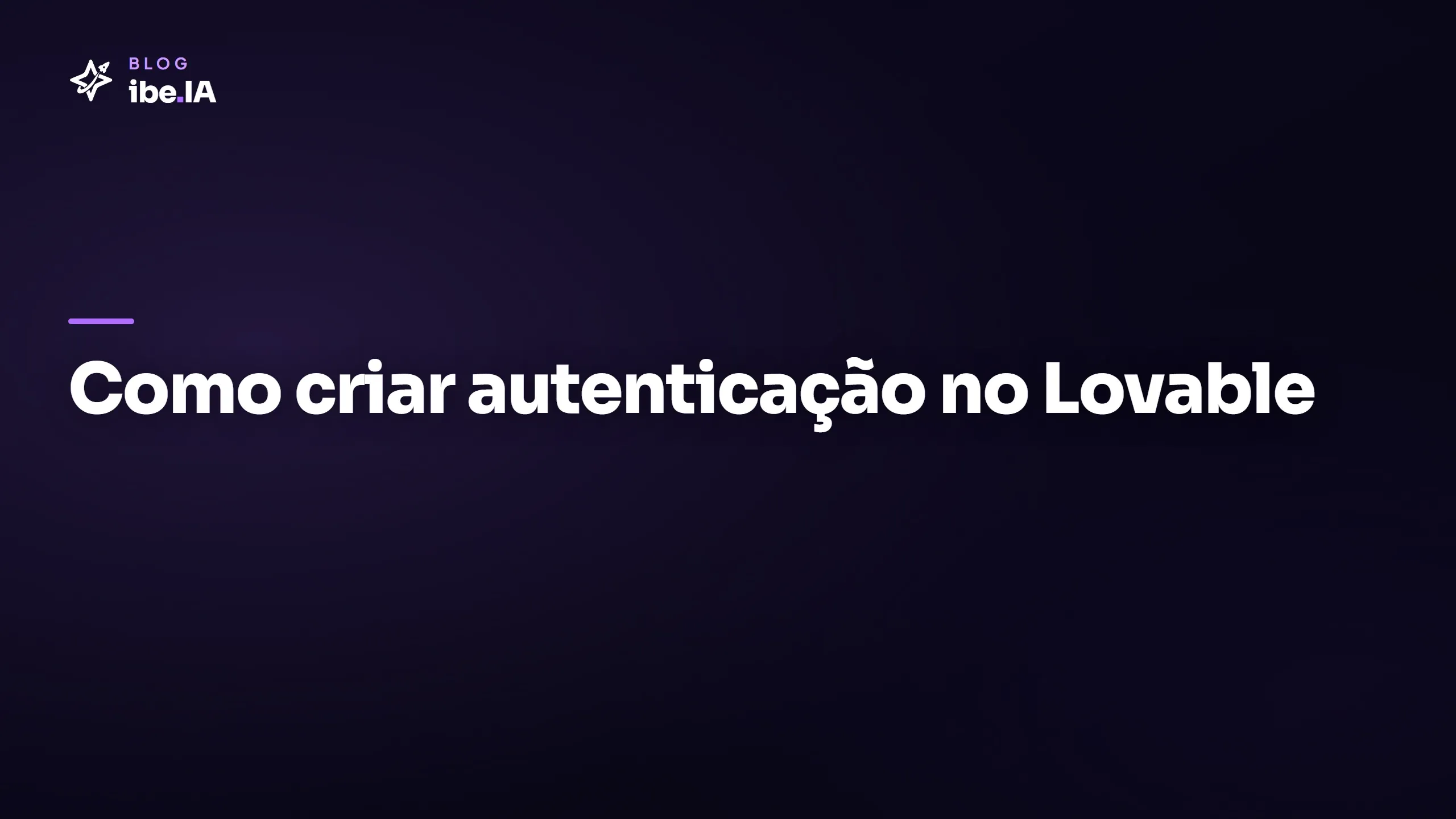 Como criar autenticação no Lovable com Supabase