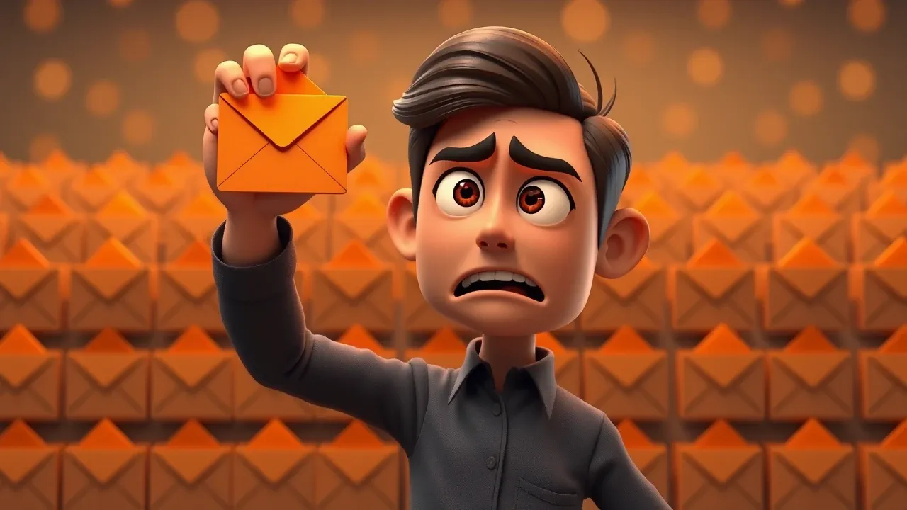 Representação visual de email gerado por IA sem personalização de marca
