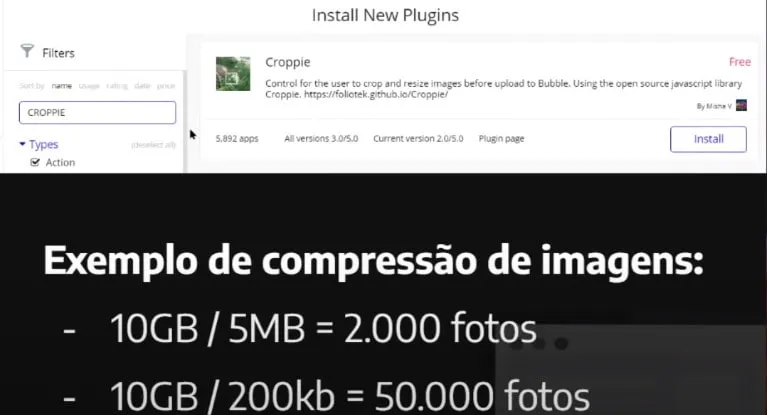Ilustração de compressão de imagens