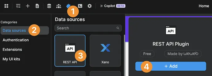 Integrações API no WeWeb