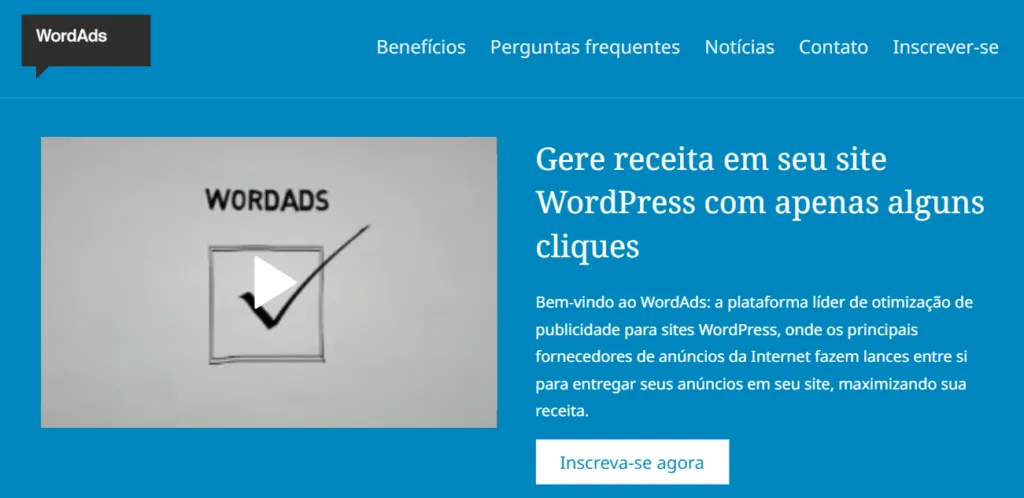 Método de anúncios WordAds.