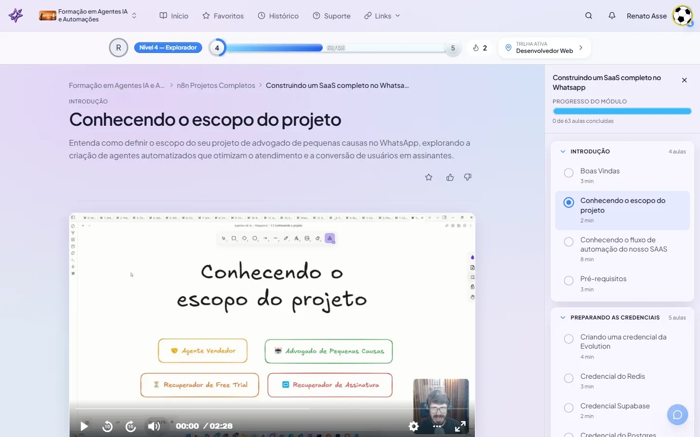 Primeira aula do módulo SaaS Completo no WhatsApp