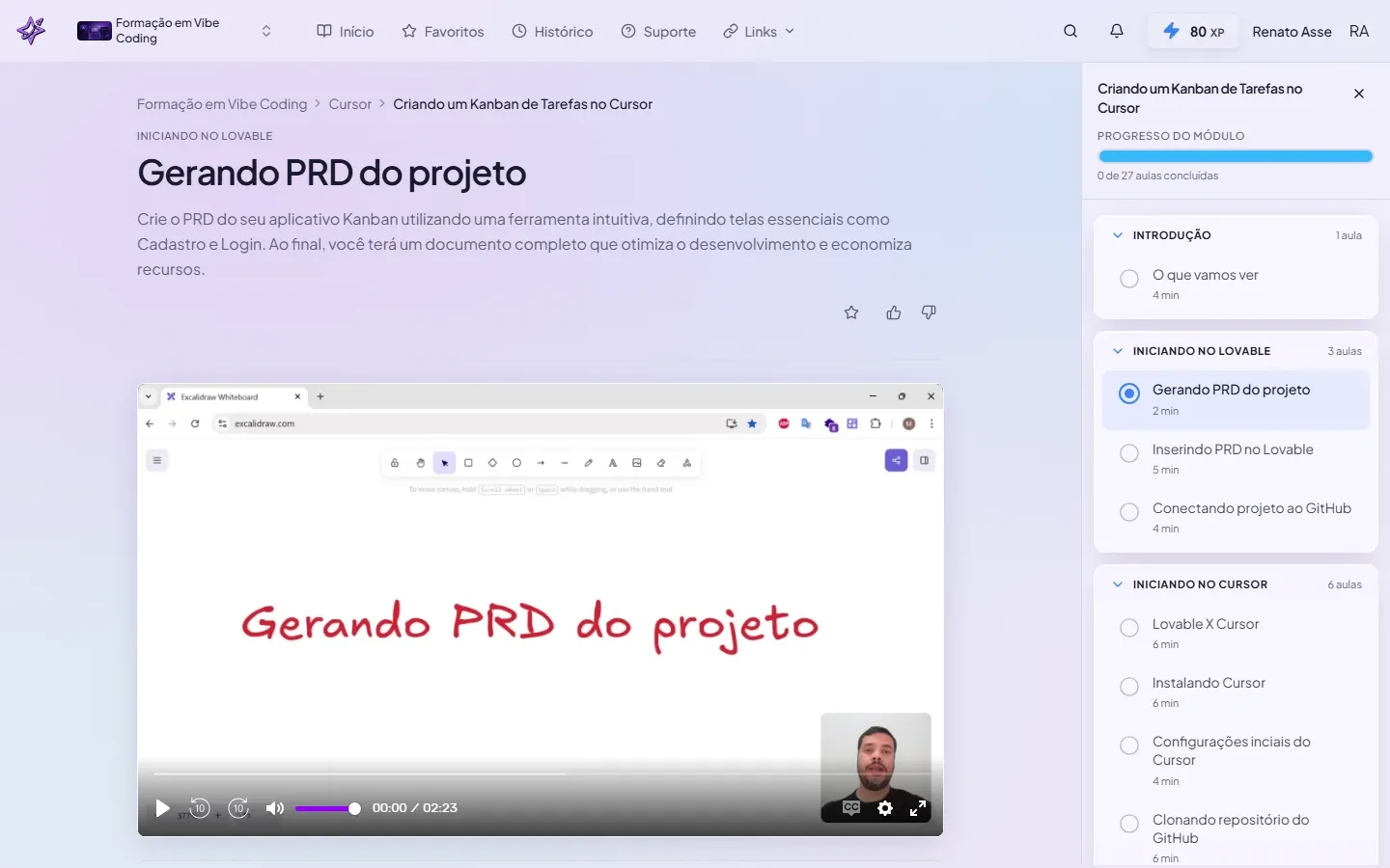 Primeira aula do módulo Criando um Kanban de Tarefas no Cursor no ibe.IA