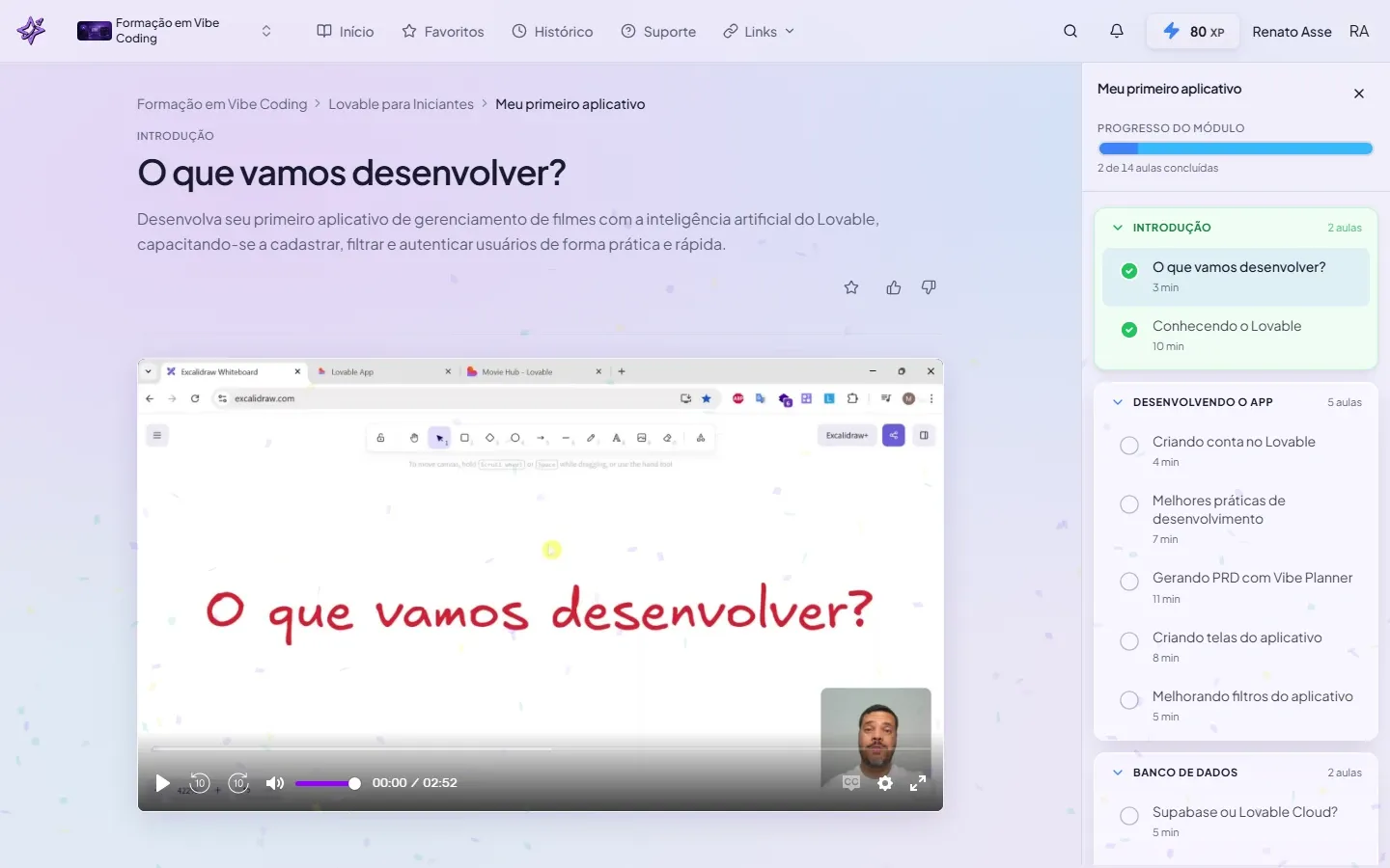 Página de abertura do módulo Meu Primeiro Aplicativo