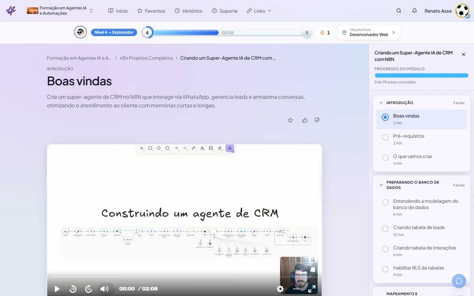 Super-Agente IA de CRM no n8n: o módulo de projeto completo que constrói do WhatsApp ao banco de dados