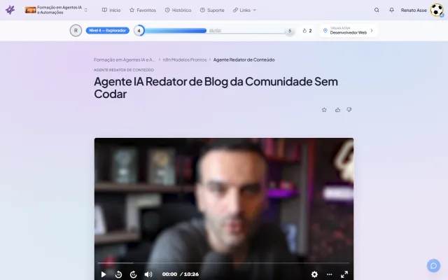 Template Agente Redator no n8n: o fluxo pronto para criar posts de blog com IA dentro da formação