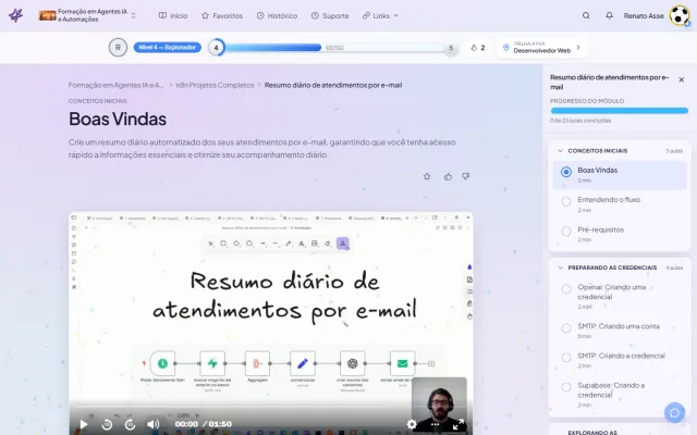 Resumo diário de atendimentos por email: o módulo do n8n que mantém gestor atualizado