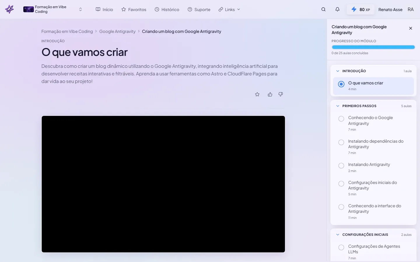 Screenshot do módulo Antigravity no ibe.IA