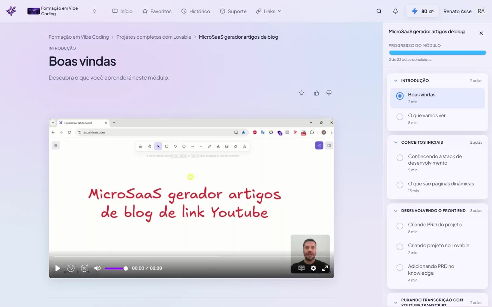 MicroSaaS Gerador de Artigos no Lovable: o módulo passo a passo na Formação em Vibe Coding