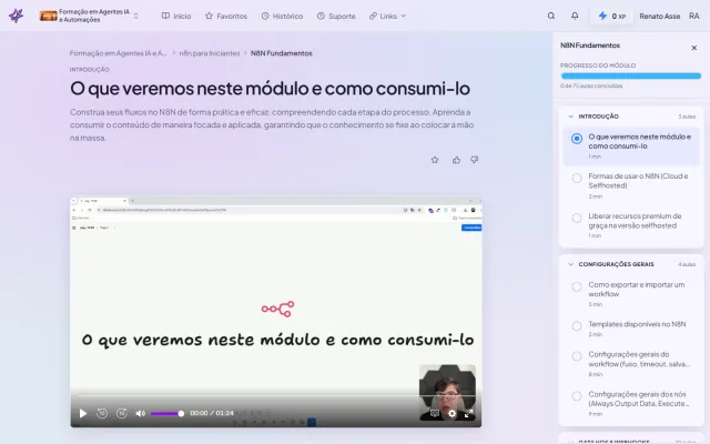 Fundamentos do n8n: o módulo do ibe.IA com 75 aulas que poupam retrabalho em todo agente que você for criar