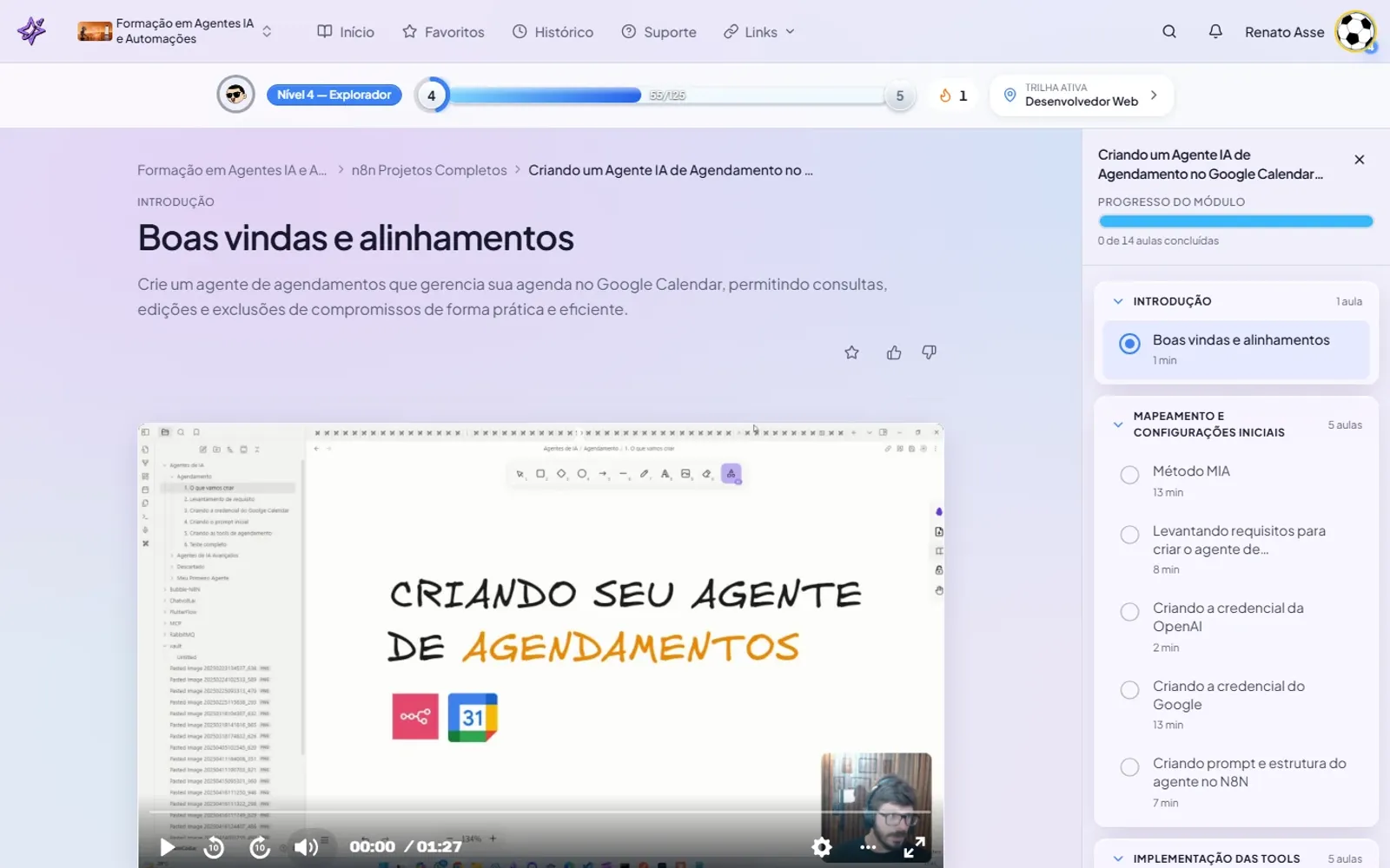 Agente IA de Agendamento no Google Calendar: o módulo de projeto completo pra clínica