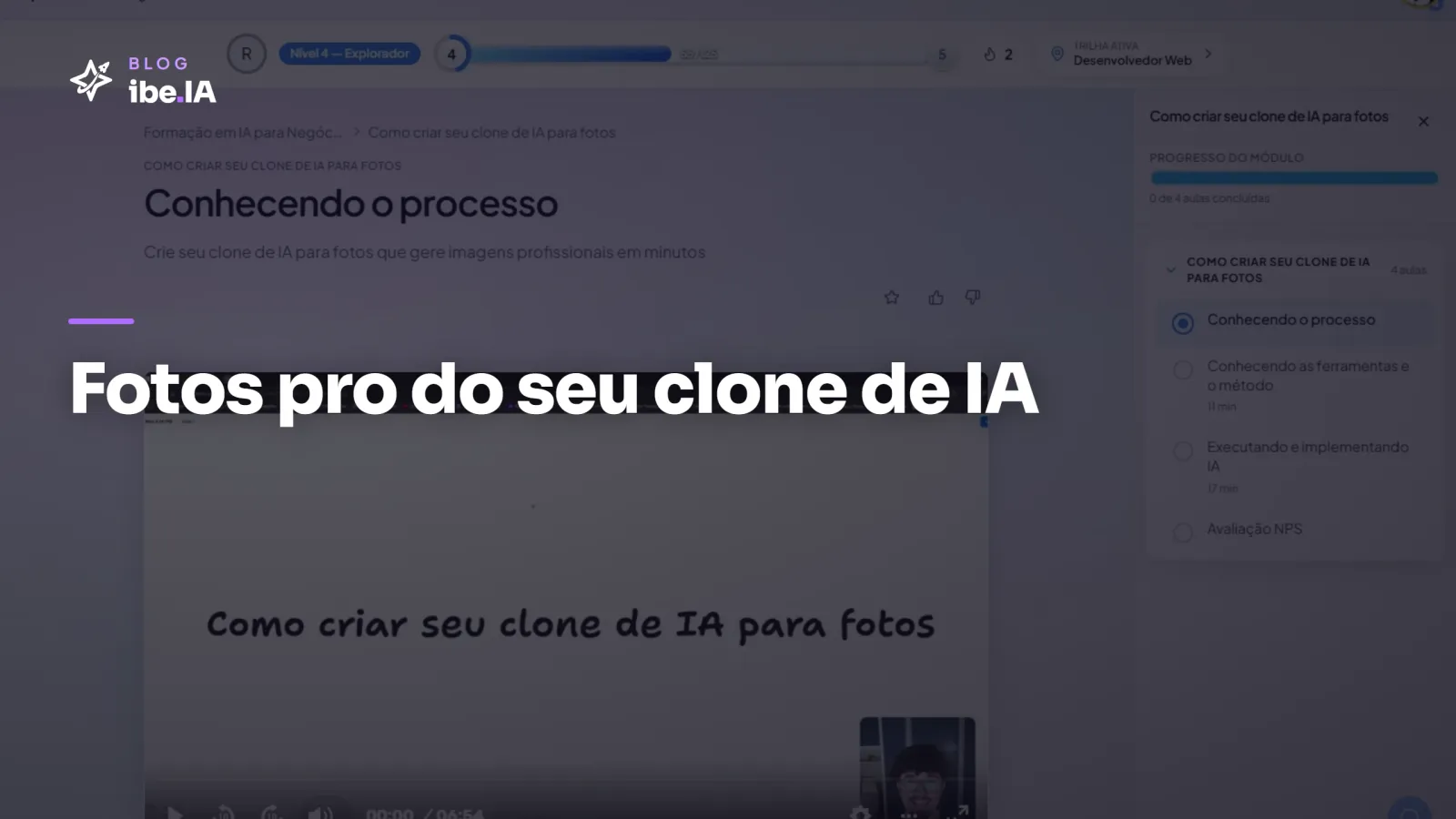 Clone IA para Fotos: o módulo da Formação em IA para Negócios do ibe.IA que gera avatar fotográfico em minutos