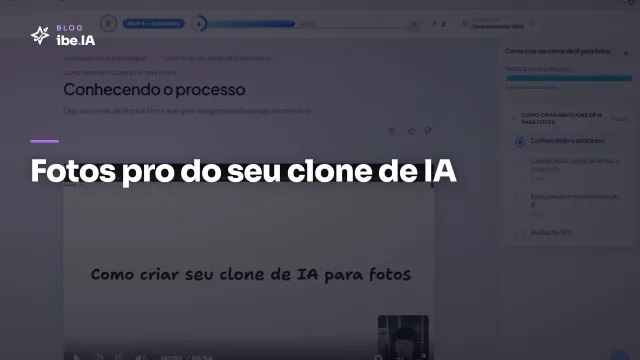 Clone IA para Fotos: o módulo da Formação em IA para Negócios do ibe.IA que gera avatar fotográfico em minutos