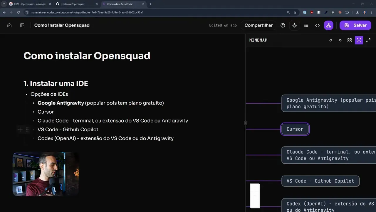 Opções de IDE para usar com OpenSquad