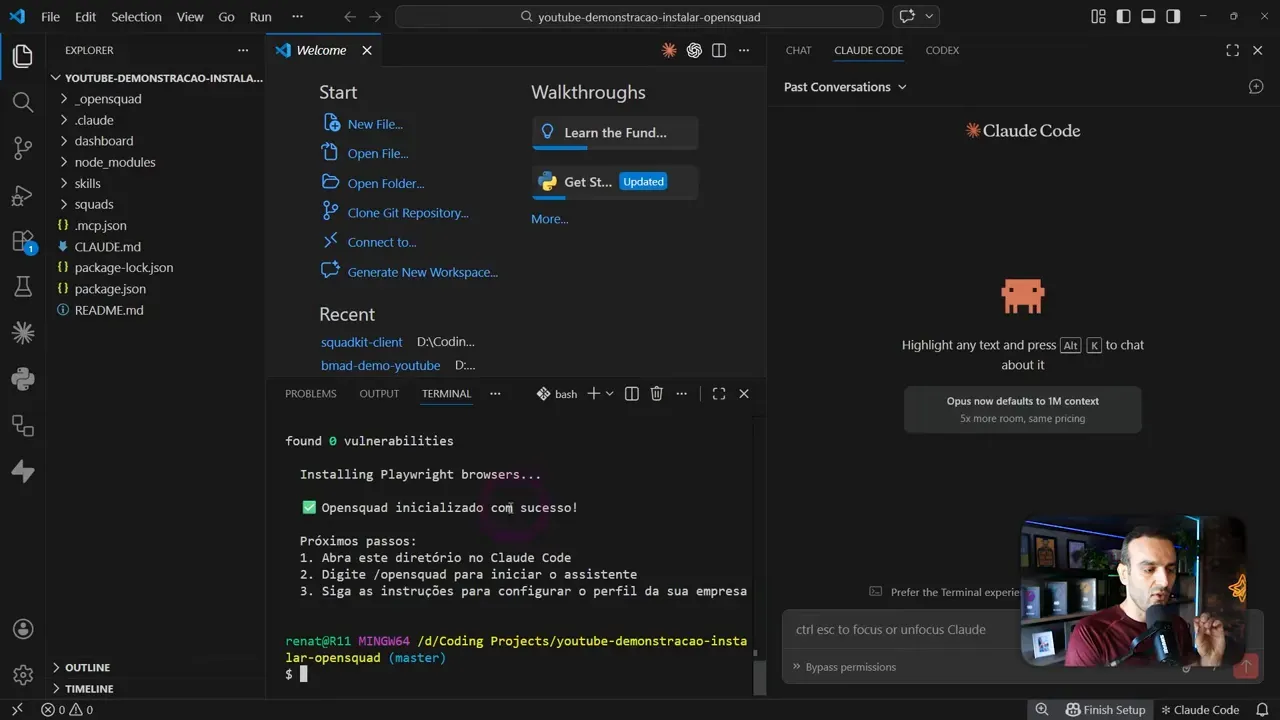 Sucesso na inicialização