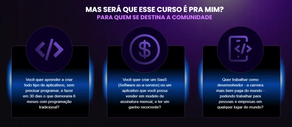 Para quem é o curso FlutterFlow da Comunidade Sem Codar?