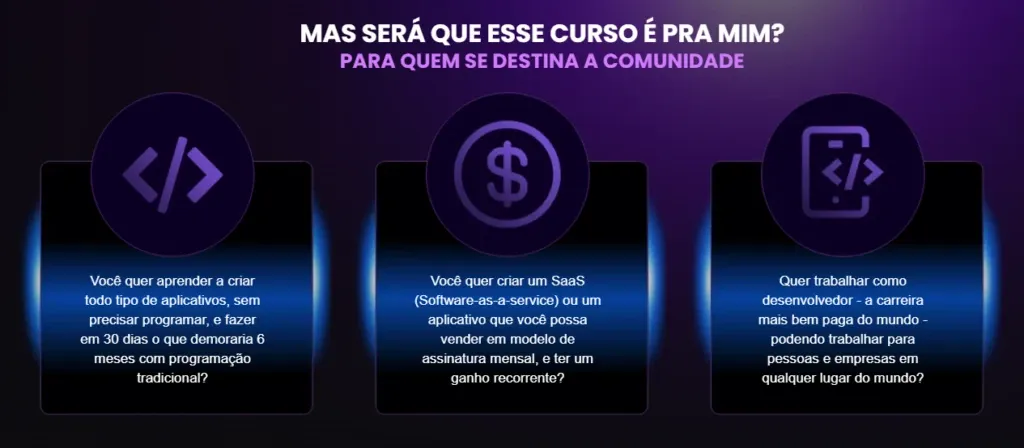 Para quem é o curso FlutterFlow da Comunidade Sem Codar?