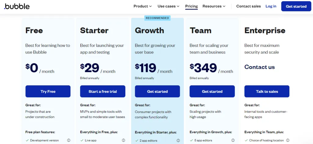 Bubble: Preços e Planos.