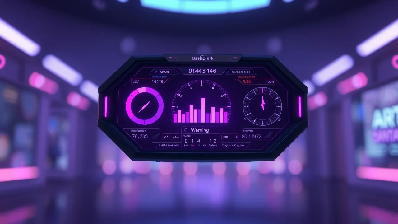 Uma tela de dashboard com sinal de alerta em tons violeta mostrando dados de saúde de clientes SaaS