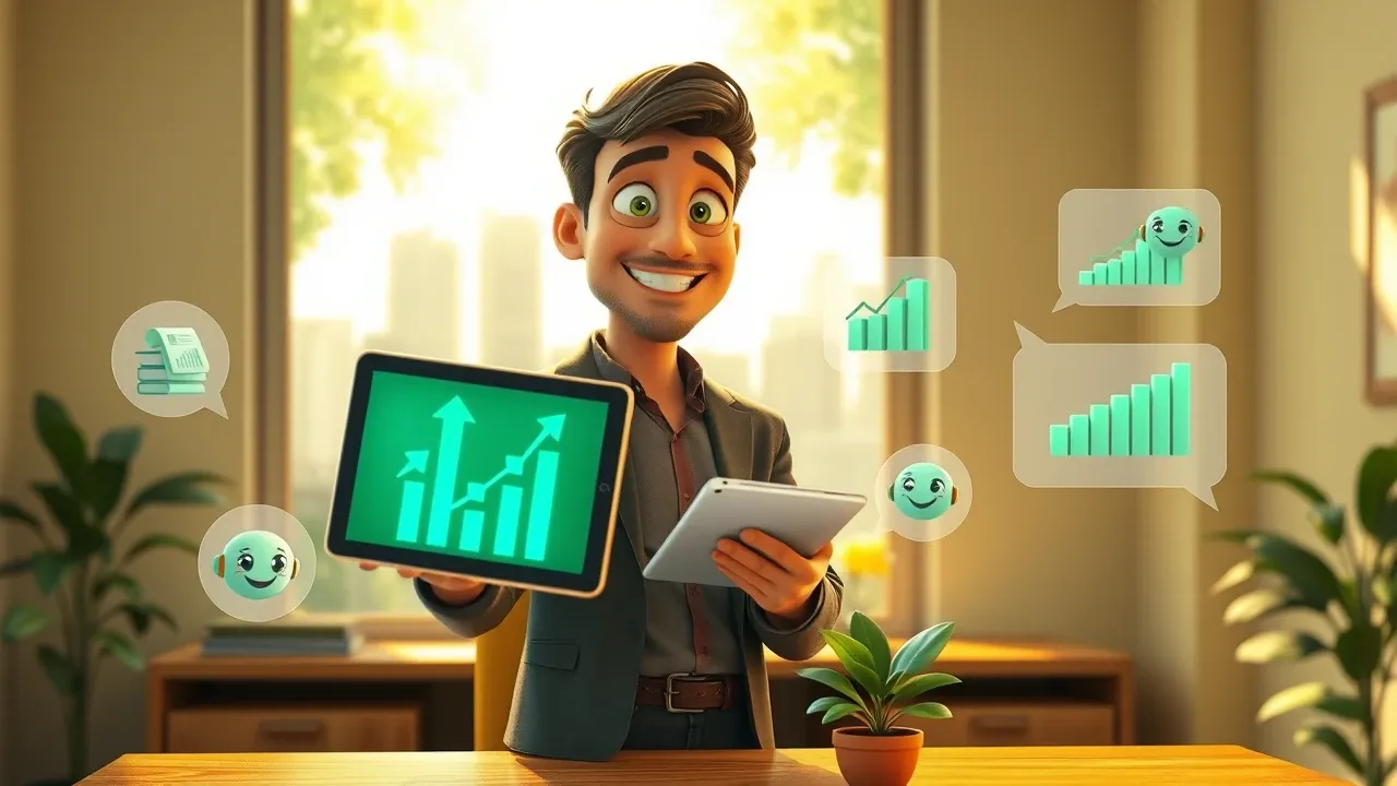 Empresário usando IA pra automatizar processos com custo reduzido