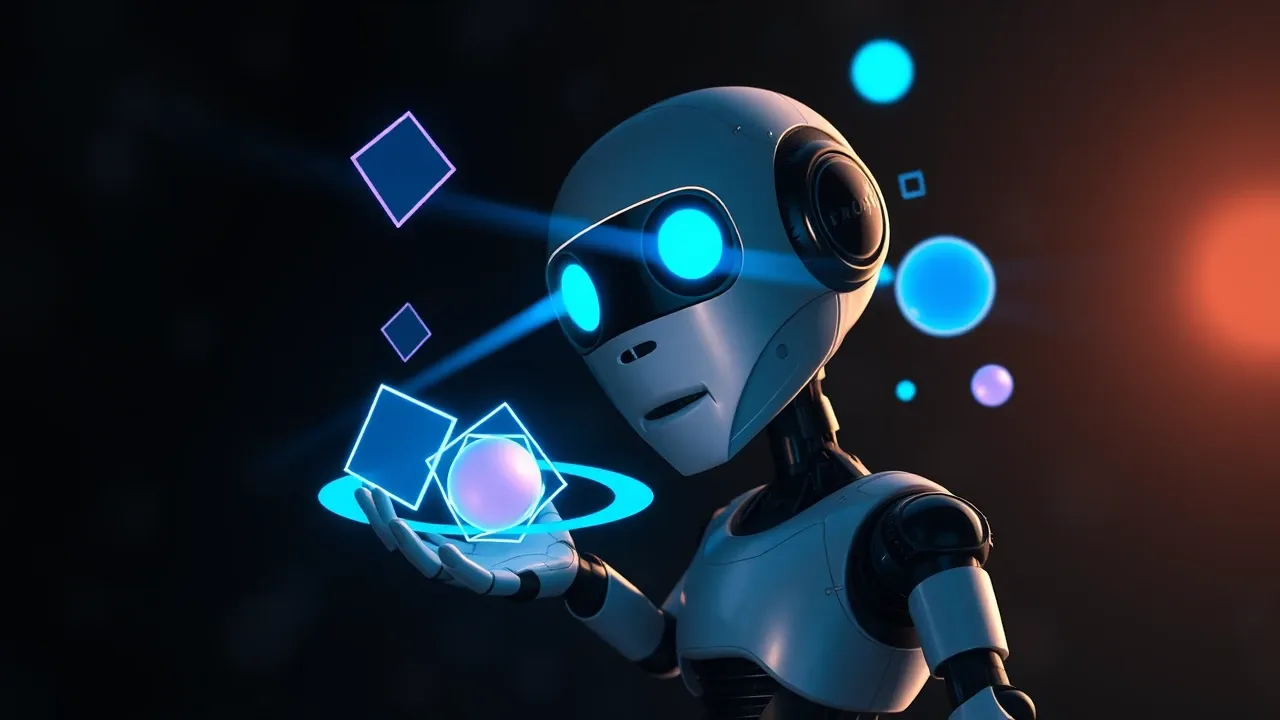 Personagem Pixar 3D analisando imagem recebida no WhatsApp com lentes de visão computacional, cena noir com acento ciano
