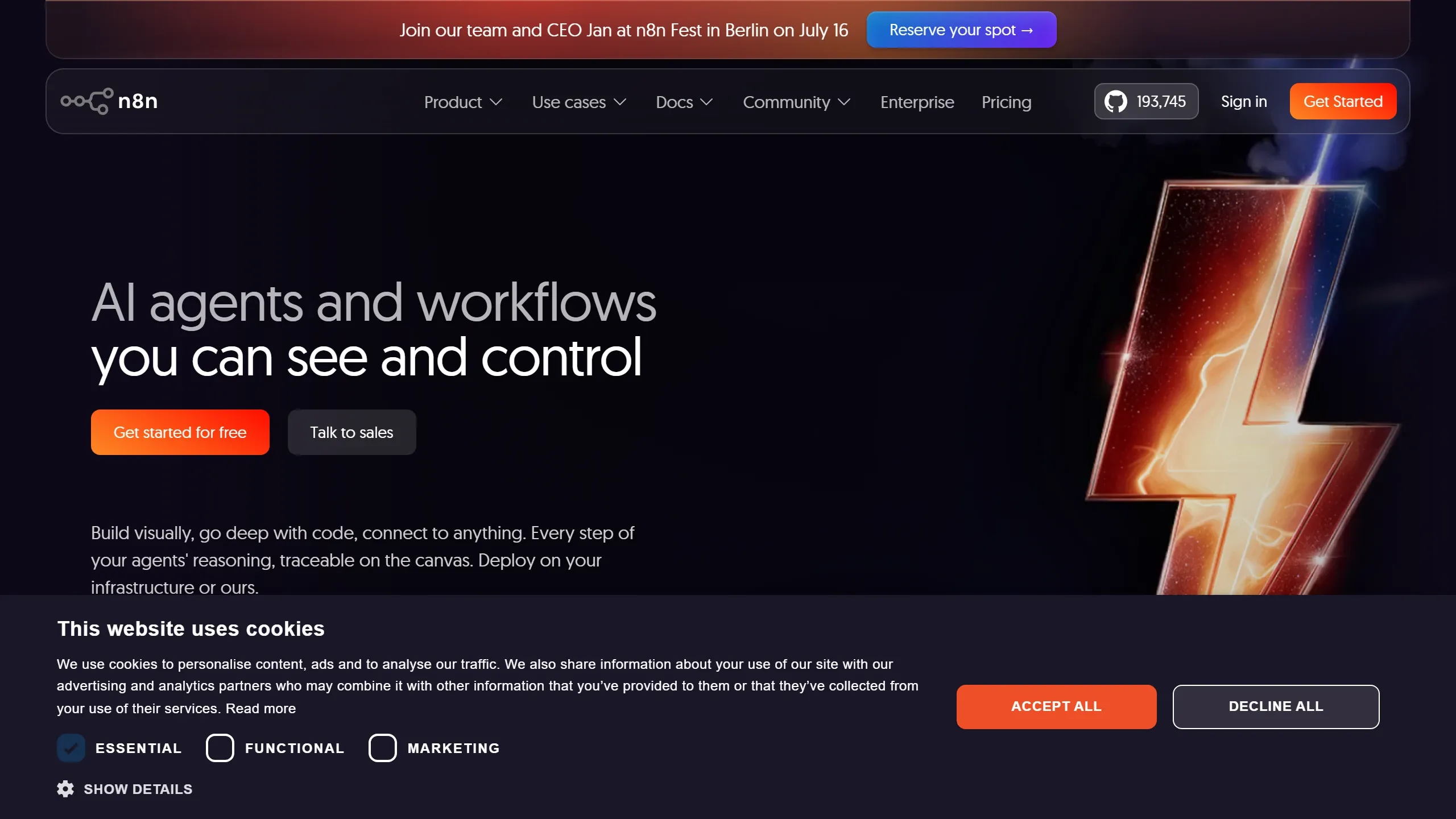 Tela da interface do n8n mostrando o editor de fluxo com nodes conectados e painel de execução