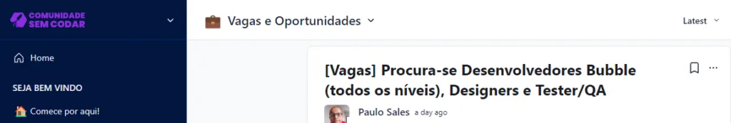 Sem Codar: Vagas para desenvolvedores Bubble