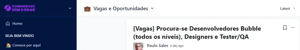 Sem Codar: Vagas para desenvolvedores Bubble
